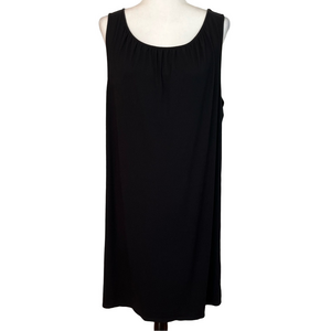 J. Jill Wearever Women’s Black Sleeveless Midi Dress Large Stretch Classic